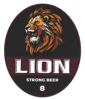 LION STRONG BEER 8 (and logo) trademark logo