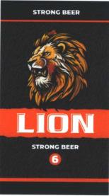 LION STRONG BEER 6 (and logo) trademark logo