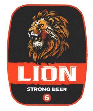 LION STRONG BEER 6 (and logo) trademark logo