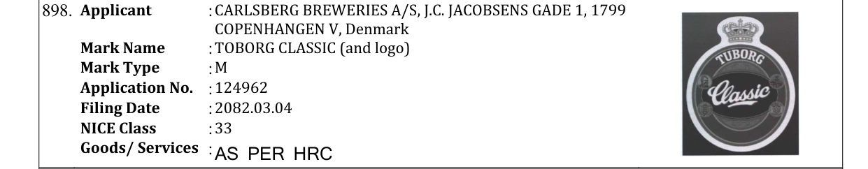Original bulletin entry for TOBORG CLASSIC (and logo)