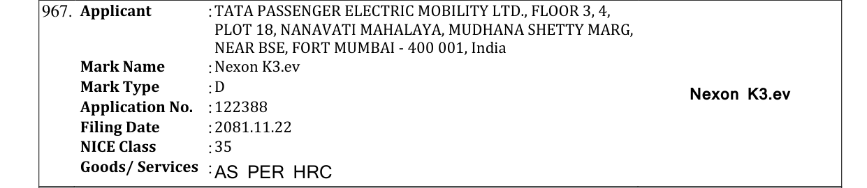 Original bulletin entry for Nexon K3.ev