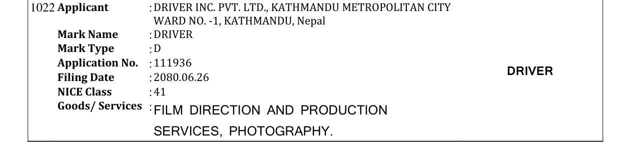Original bulletin entry for DRIVER
