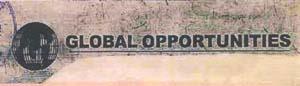 GLOBAL OPPORTUNITIES, GLOBE(DEVICE) (and logo) trademark logo