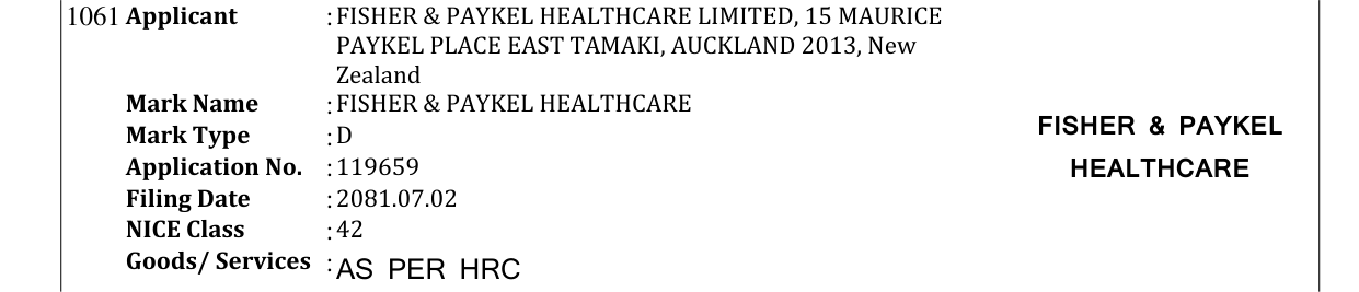 Original bulletin entry for FISHER & PAYKEL HEALTHCARE