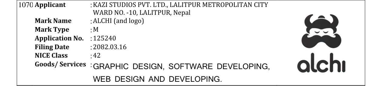 Original bulletin entry for ALCHI (and logo)
