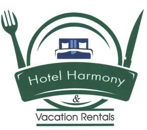HOTEL HARMONY & VACATION RENTALS (and logo) trademark logo