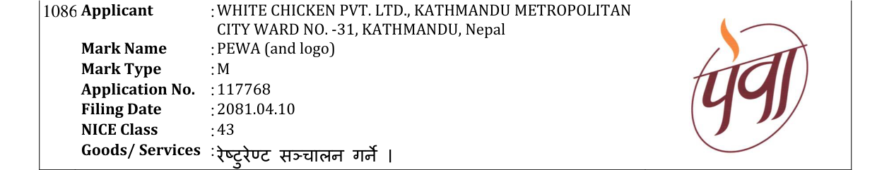 Original bulletin entry for PEWA (and logo)