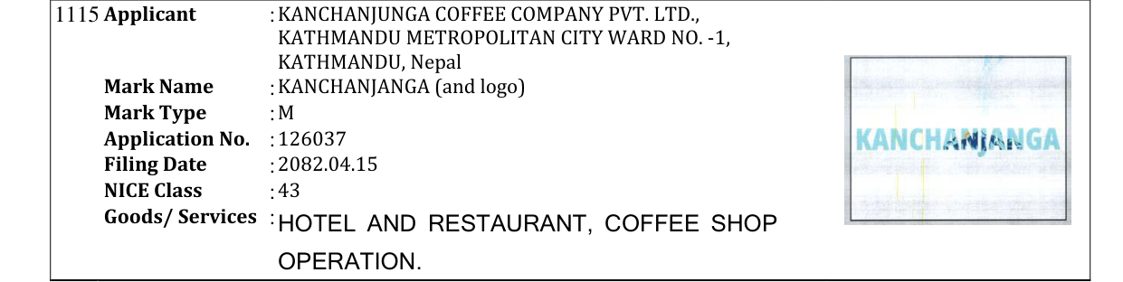 Original bulletin entry for KANCHANJANGA (and logo)