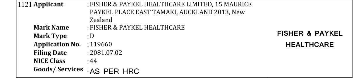 Original bulletin entry for FISHER & PAYKEL HEALTHCARE
