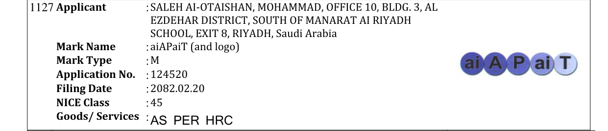 Original bulletin entry for aiAPaiT (and logo)