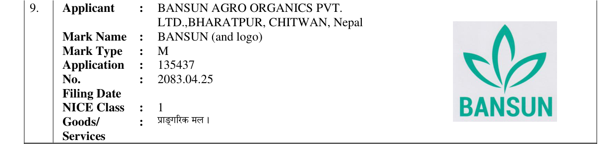 Original bulletin entry for BANSUN (and logo)