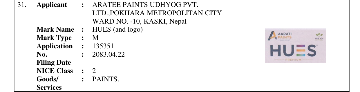 Original bulletin entry for HUES (and logo)