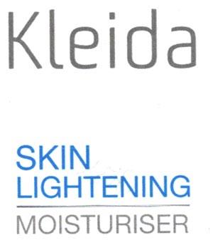 KLEIDA SKIN LIGHTENING MOISTURISER (and logo) trademark logo