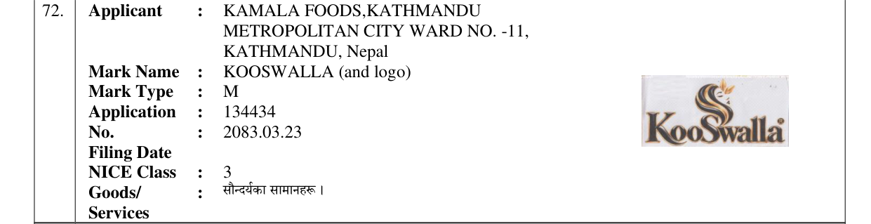 Original bulletin entry for KOOSWALLA (and logo)