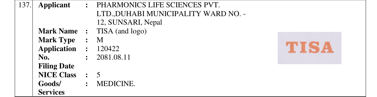 Original bulletin entry for TISA (and logo)