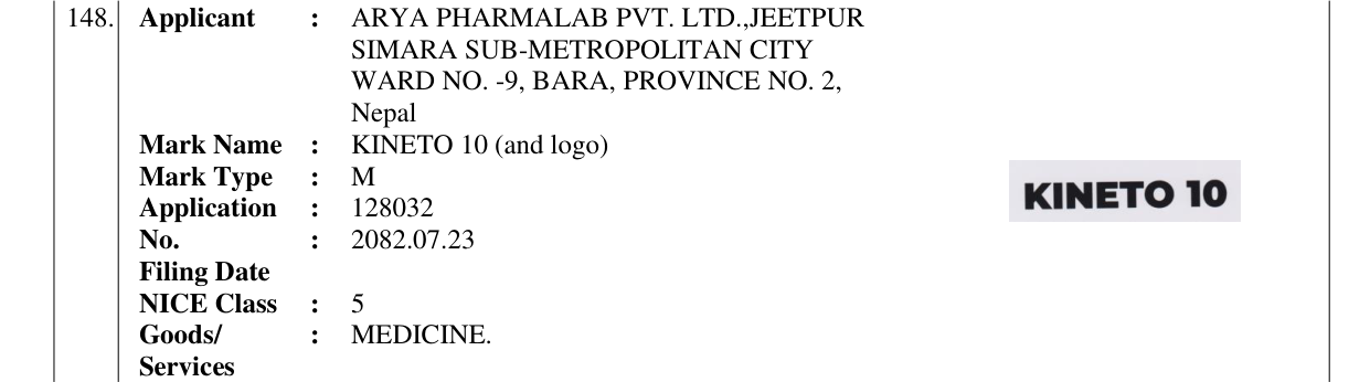 Original bulletin entry for KINETO 10 (and logo)