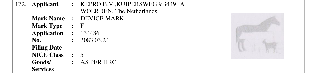 Original bulletin entry for DEVICE MARK