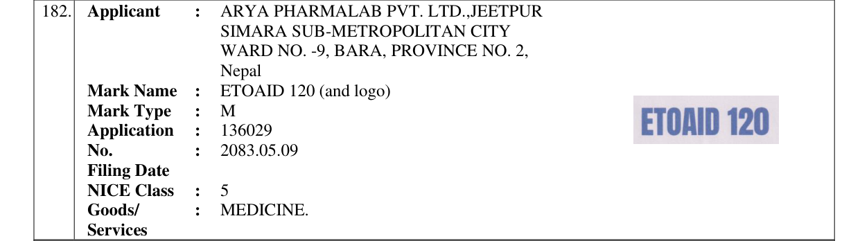 Original bulletin entry for ETOAID 120 (and logo)