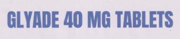 GLYADE 40 MG (and logo) trademark logo