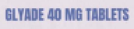 GLYADE 40 MG (and logo) trademark logo