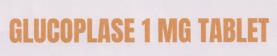 GLUCOPLASE 1 MG (and logo) trademark logo