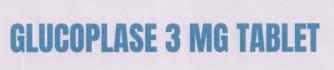 GLUCOPLASE 3 MG (and logo) trademark logo