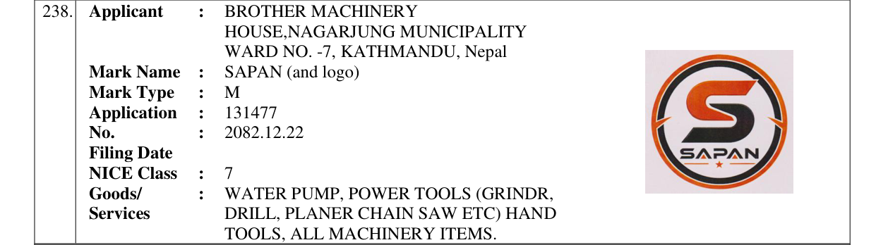Original bulletin entry for SAPAN (and logo)
