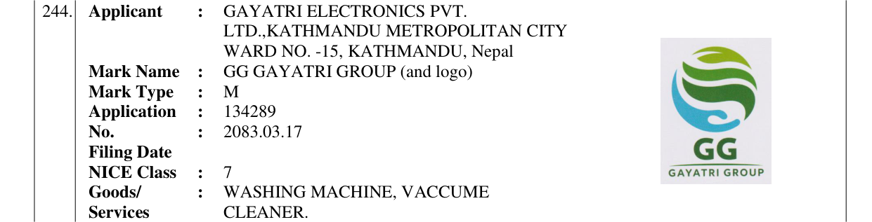Original bulletin entry for GG GAYATRI GROUP (and logo)