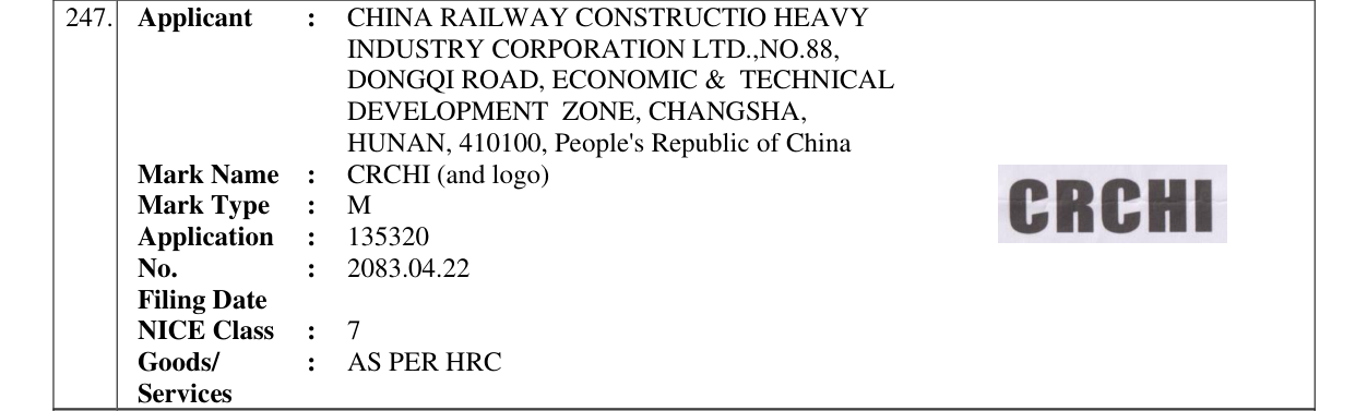 Original bulletin entry for CRCHI (and logo)