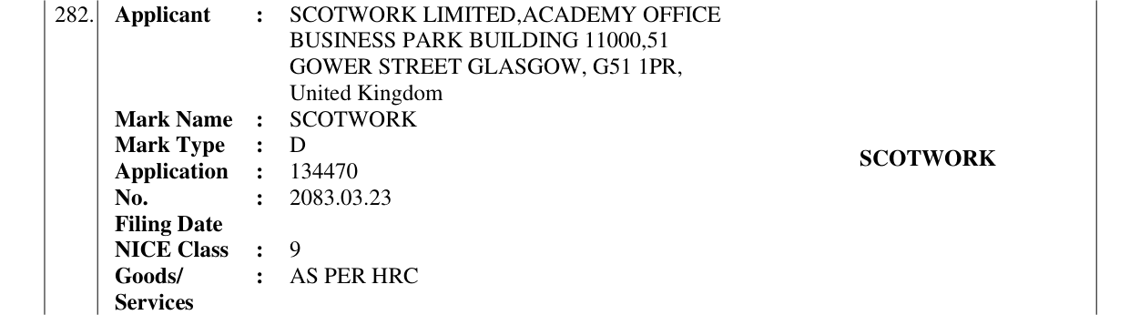 Original bulletin entry for SCOTWORK
