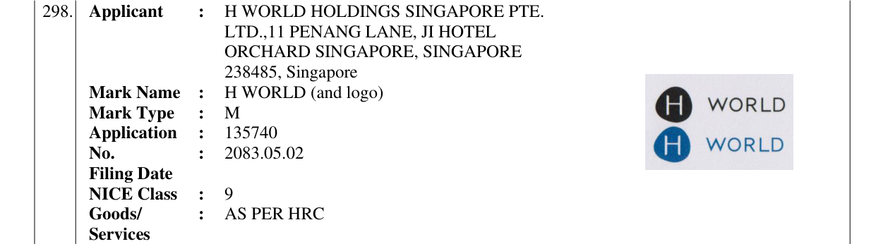 Original bulletin entry for H WORLD (and logo)