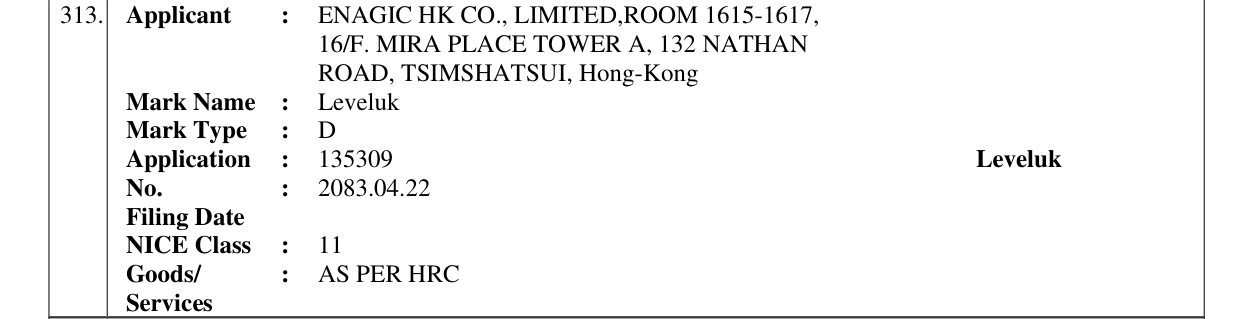 Original bulletin entry for Leveluk