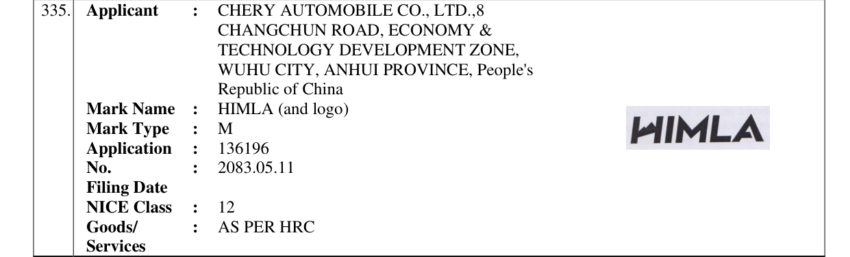 Original bulletin entry for HIMLA (and logo)