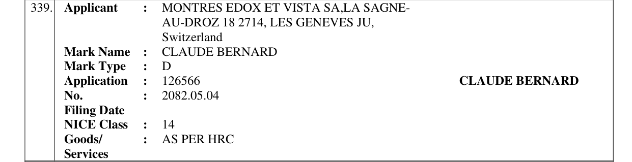 Original bulletin entry for CLAUDE BERNARD