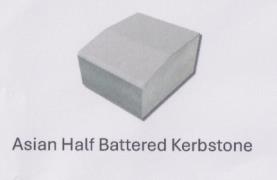 ASIAN HALF BATTERED KERBSTONE (and logo) trademark logo
