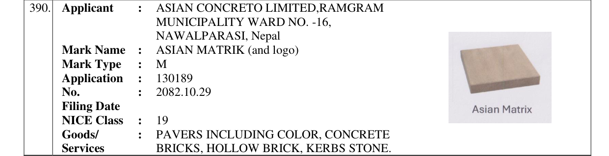 Original bulletin entry for ASIAN MATRIK (and logo)