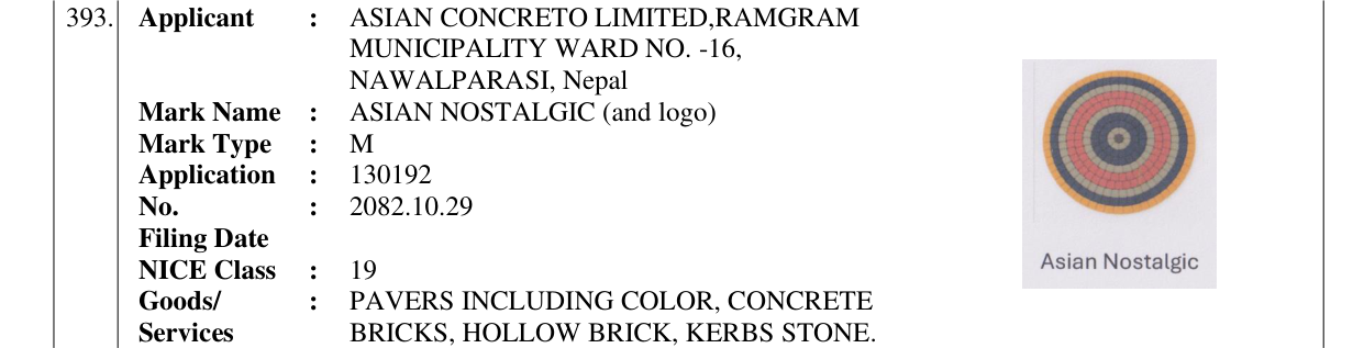 Original bulletin entry for ASIAN NOSTALGIC (and logo)