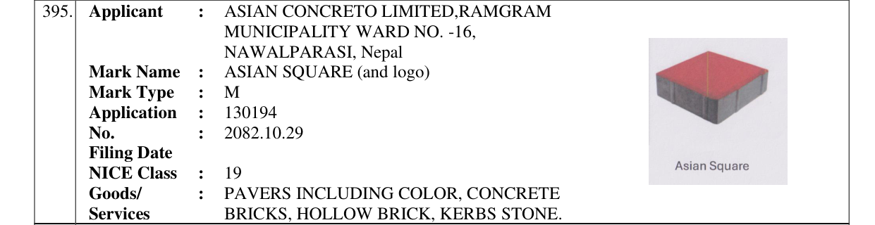 Original bulletin entry for ASIAN SQUARE (and logo)