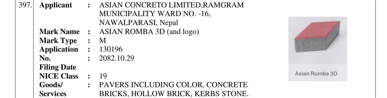 Original bulletin entry for ASIAN ROMBA 3D (and logo)