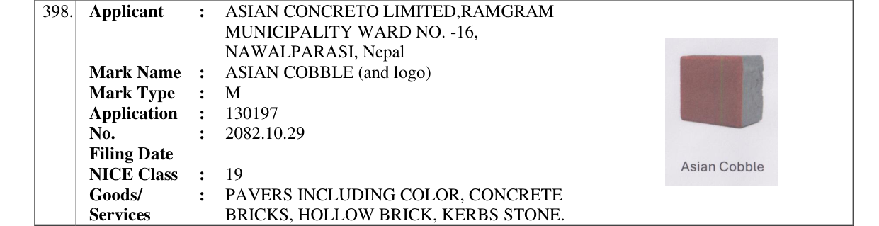 Original bulletin entry for ASIAN COBBLE (and logo)