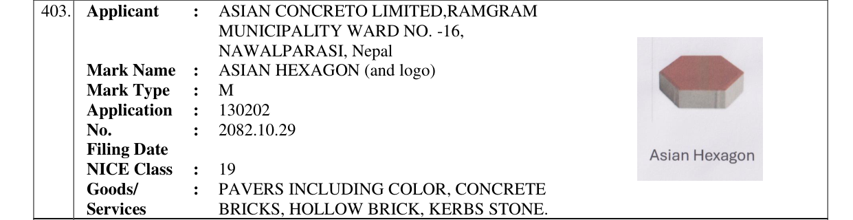 Original bulletin entry for ASIAN HEXAGON (and logo)