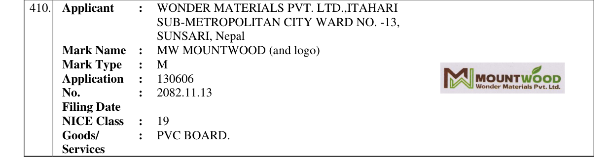 Original bulletin entry for MW MOUNTWOOD (and logo)