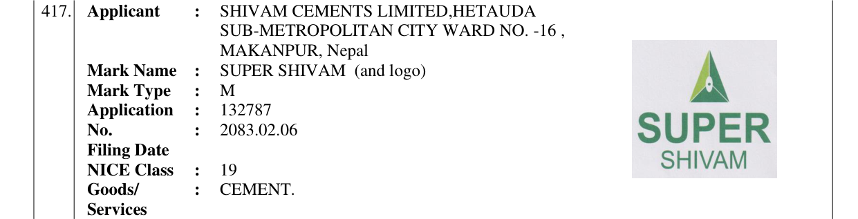 Original bulletin entry for SUPER SHIVAM (and logo)