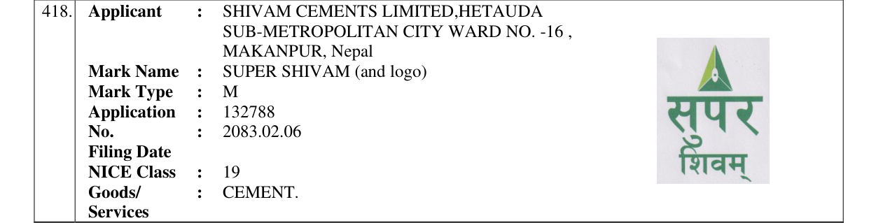 Original bulletin entry for SUPER SHIVAM (and logo)