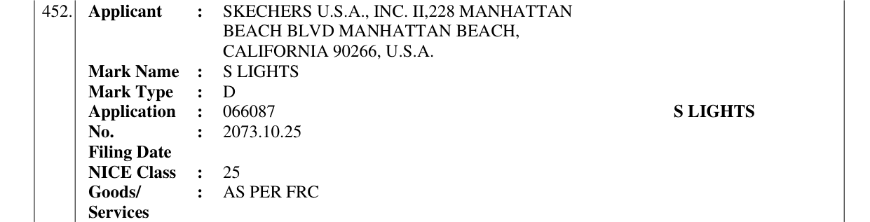 Original bulletin entry for S LIGHTS