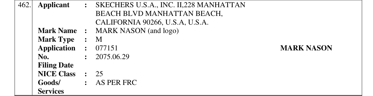 Original bulletin entry for MARK NASON (and logo)