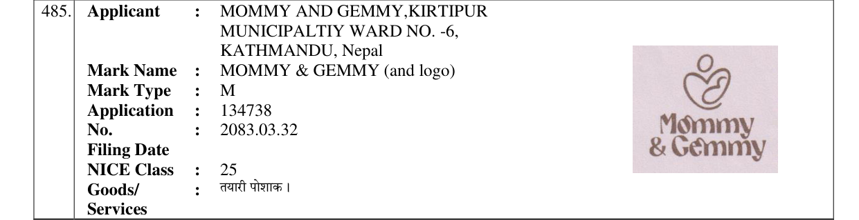 Original bulletin entry for MOMMY & GEMMY (and logo)