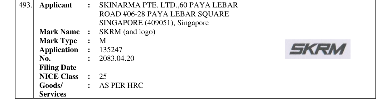 Original bulletin entry for SKRM (and logo)