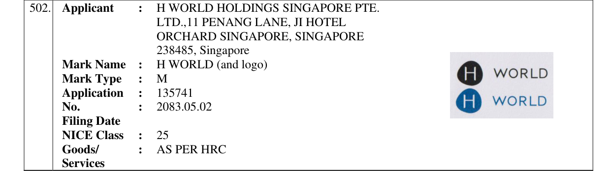 Original bulletin entry for H WORLD (and logo)
