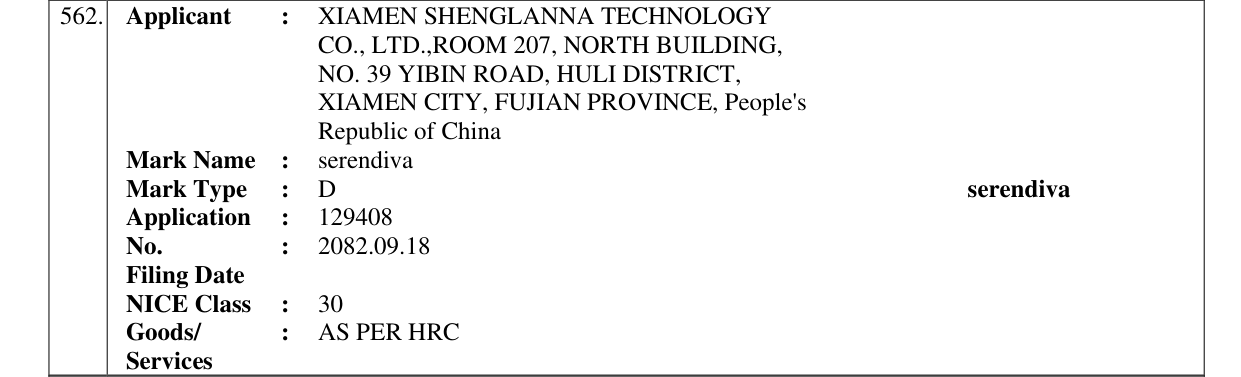 Original bulletin entry for serendiva